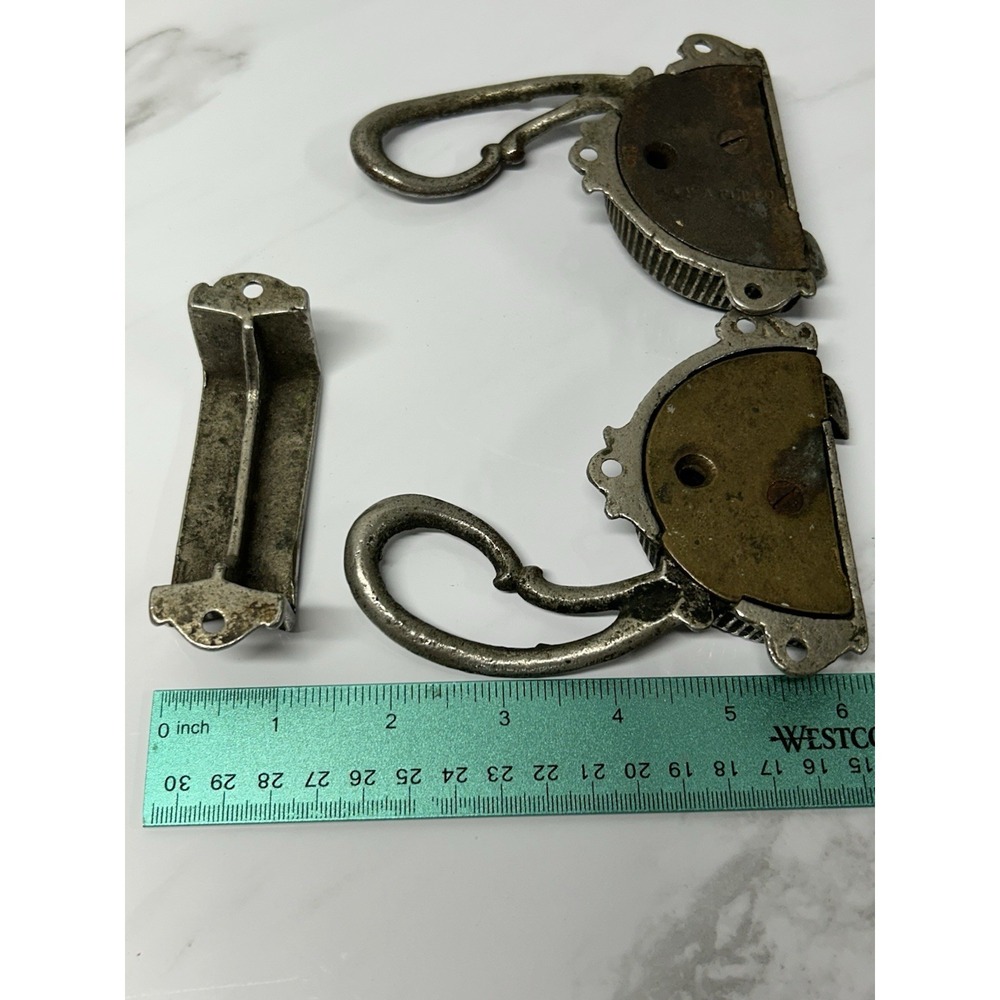 Vintage Ornate LATCH Levers Lot Of 2 With Latch Plate No Key - Picture 5 of 9